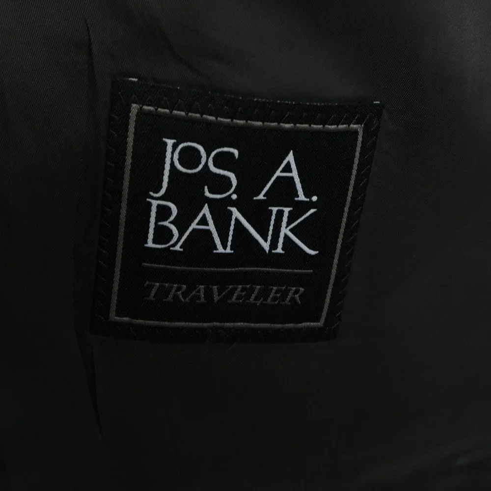 Jos. A. Bank 46R Slim Fit Suit 38x28 100% Wool Gray Two Button Double Vented